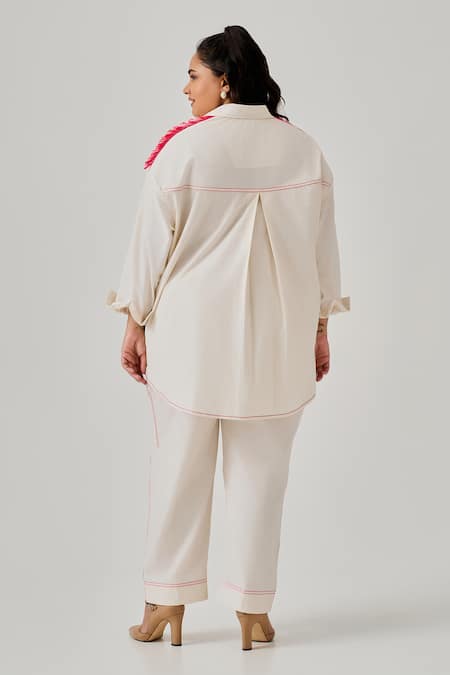 Neetiandmudita Cameo Drift Overlapped Shirt With Pant 