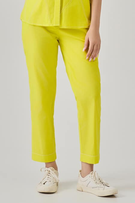 Buy Neetiandmudita Yellow Cotton Embroidered Thread Collar Fridge Shirt With Pant Online at Aza Fashions Buy_Neetiandmudita_Yellow Cotton Embroidered Thread Collar Fridge Shirt With Pant _Online_at_Aza_Fashions