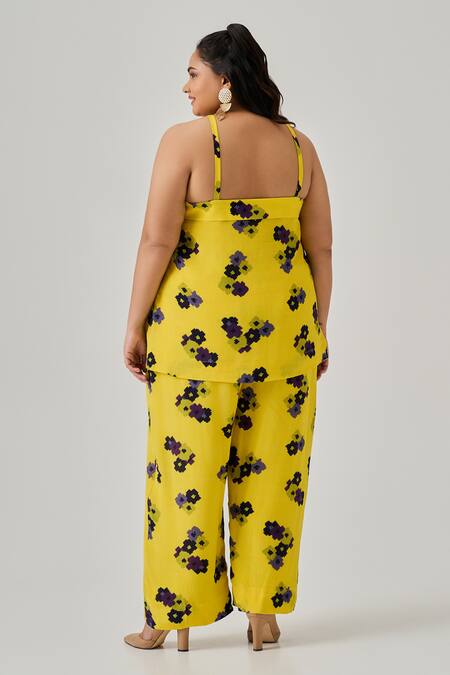 Neetiandmudita Lagoon Pixel Floral Print Top With Pant 