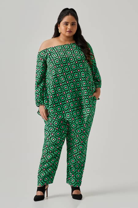 neetiandmudita Pixel Edge Print Top With Pant 