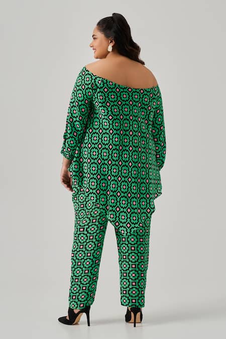 Neetiandmudita Pixel Edge Print Top With Pant 