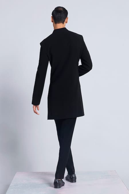 Sarab Khanijou Pintuck & Embroidered Bandhgala With Pant 