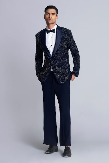 Sarab Khanijou Pearl Embroidered Tuxedo Pant Set 