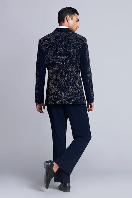 Sarab Khanijou Pearl Embroidered Tuxedo Pant Set 