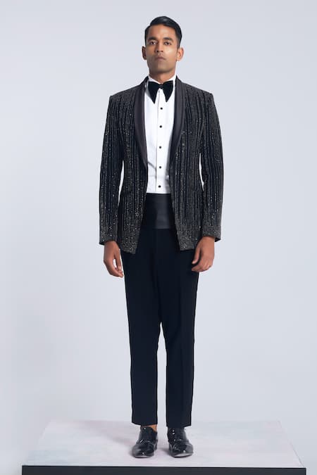 Sarab Khanijou Stones Embroidered Tuxedo Pant Set 