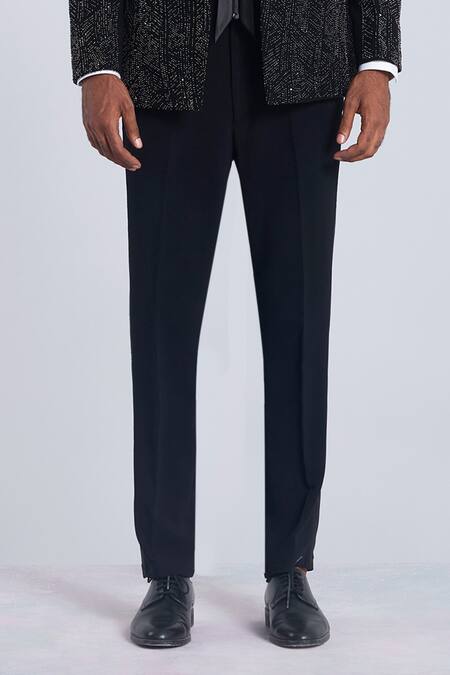 Buy Sarab Khanijou Black Sandwash Embroidered Stone Tuxedo Set Online at Aza Fashions Buy_Sarab Khanijou_Black Sandwash Embroidered Stone Tuxedo Set _Online_at_Aza_Fashions