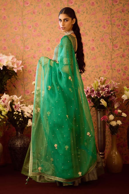 Shyam Narayan Prasad Gul Jaal Zardozi Embroidered Kurti & Lehenga Set 
