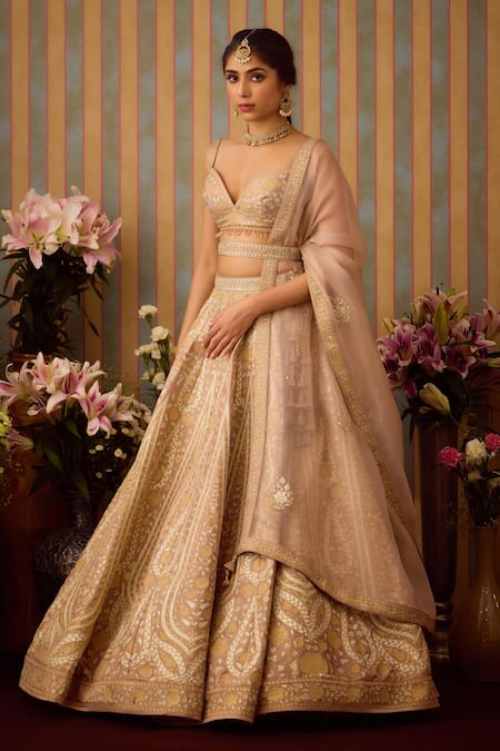 Buy Shyam Narayan Prasad Grey Organza, Silk Tassels, Embroidery, Zari Ornate Bloom Applique Lehenga Set Online at Aza Fashions Buy_Shyam Narayan Prasad_Grey Organza, Silk Tassels, Embroidery, Zari Ornate Bloom Applique Lehenga Set _Online_at_Aza_Fashions