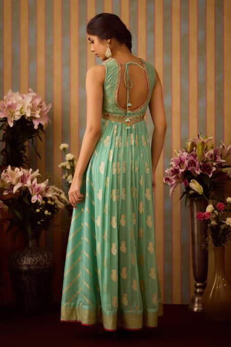 Shyam Narayan Prasad Grey Organza, Georgette, Brocade Embroidery, Beads, Zardozi Anarkali Pant Set Online at Aza Fashions Shyam Narayan Prasad_Grey Organza, Georgette, Brocade Embroidery, Beads, Zardozi Anarkali Pant Set _Online_at_Aza_Fashions