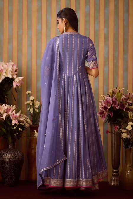 Shyam Narayan Prasad Zardozi Embroidered Anarkali Sharara Set 