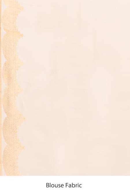 Shop_Naaritva India_Gold Tissue Embroidery Banarasi Scallop Woven Saree With Running Blouse _Online_at_Aza_Fashions