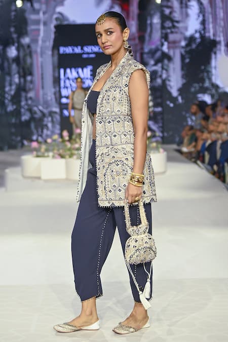 Payal Singhal Embroidered Jacket Balloon Pant Set 