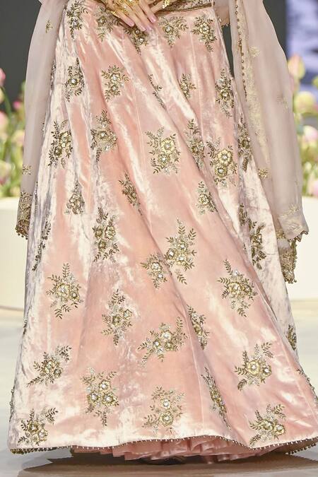 Payal Singhal Pink Organza, Velvet Tassels, Embroidery Faizah Floral Zardozi Lehenga Set Online at Aza Fashions Payal Singhal_Pink Organza, Velvet Tassels, Embroidery Faizah Floral Zardozi Lehenga Set _Online_at_Aza_Fashions