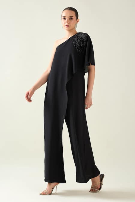 Aakaar Crystal Applique Placement Embroidered Jumpsuit 