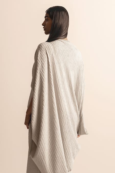 Abhishek Sharma Asymmetrical Draped High Slit Dress 