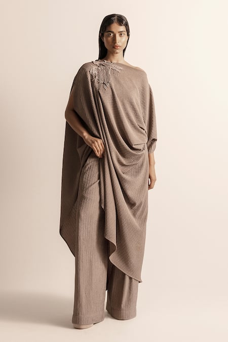 Abhishek Sharma Nadru Draped Tunic With Pant 