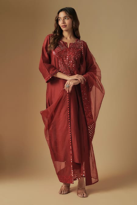 Asaga Cutdana Zentangle Embroidered Kurta Pant Set 