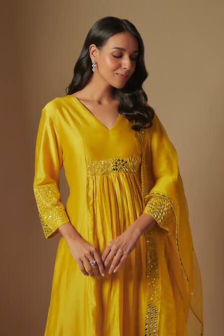 Buy Asaga Yellow Organza, Chanderi, Muslin Sequins, Cut Zentangle Cutdana Kurta Pant Set Online at Aza Fashions Buy_Asaga_Yellow Organza, Chanderi, Muslin Sequins, Cut Zentangle Cutdana Kurta Pant Set _Online_at_Aza_Fashions