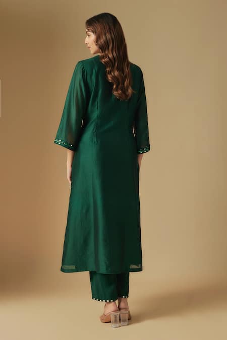 Asaga Zentangle Sequin Embroidered Kurta Pant Set 