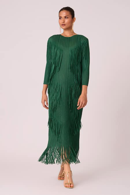 Scarlet Sage Chloe Fringed Long Dress 