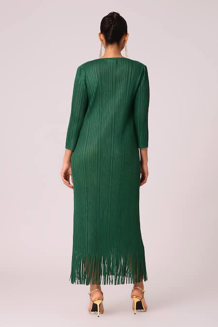 Scarlet Sage Chloe Fringed Long Dress 