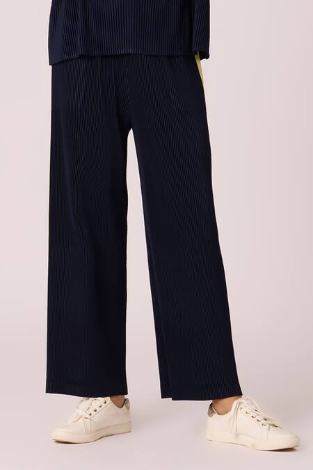 Buy Scarlet Sage Blue Polyester Collared Maude Zipper Top With Pant Buy_Scarlet Sage_Blue Polyester Collared Maude Zipper Top With Pant