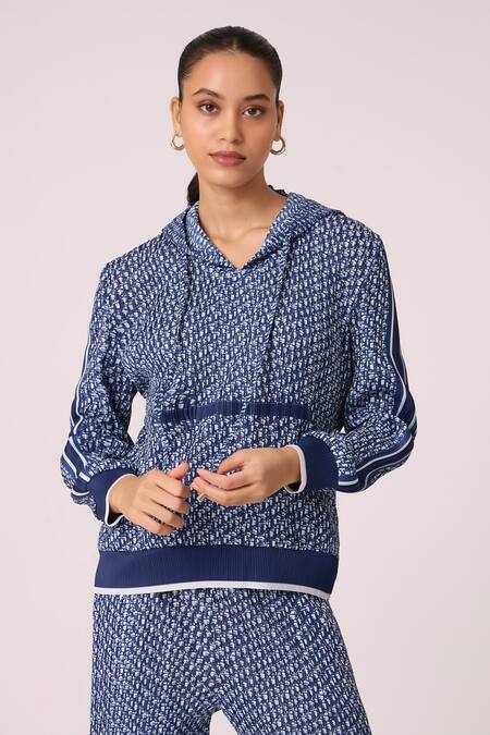 Scarlet Sage Blue Polyester Embroidery Halter Neck Rae Floral Printed Top With Pant Online at Aza Fashions Scarlet Sage_Blue Polyester Embroidery Halter Neck Rae Floral Printed Top With Pant_Online_at_Aza_Fashions