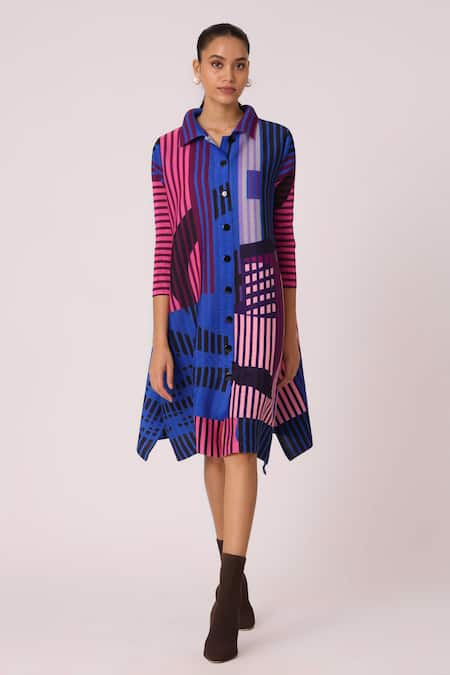 Scarlet Sage Rory Abstract Print Shirt Dress 