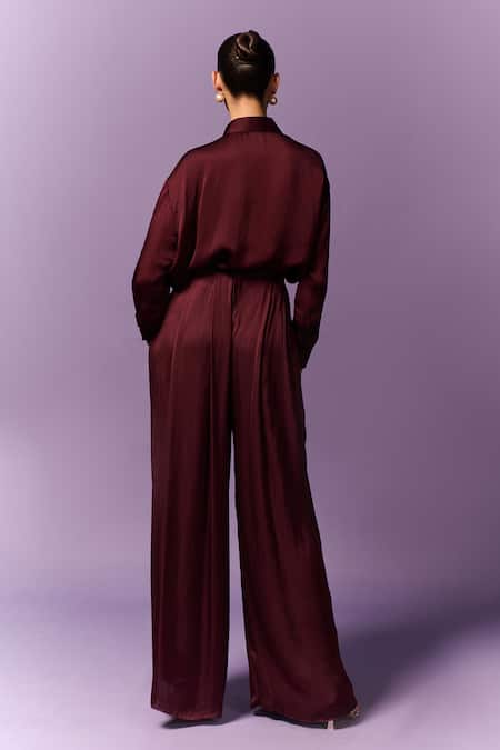 Emblaze Solid Shirt & Flared Pant Set 