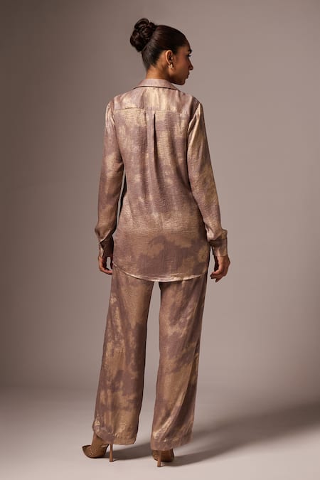 Emblaze Floral Embellished Shirt & Pant Set 