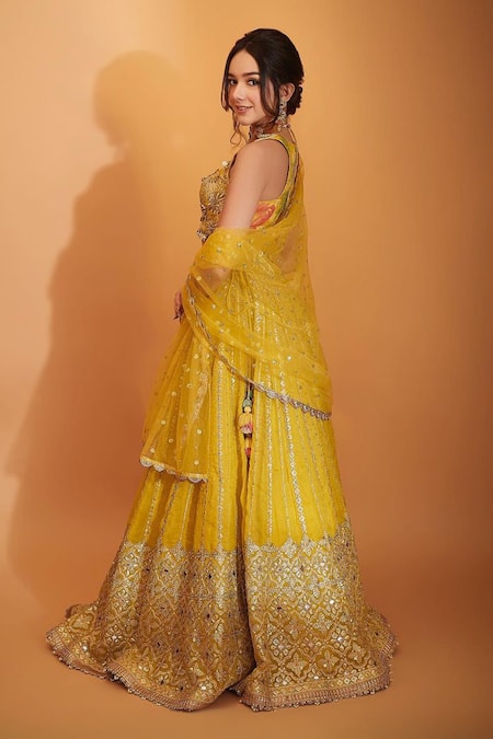 Gopi Vaid Ishika Floral Jaal Embellished Lehenga Set 