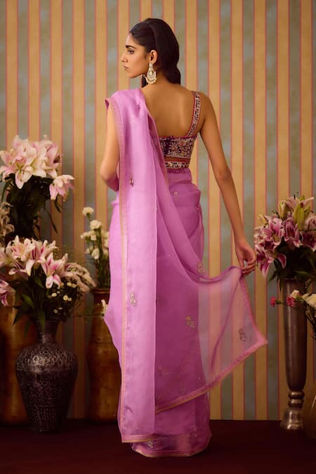 Shyam Narayan Prasad Zardozi Work Saree With Blouse 