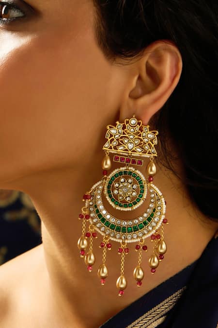 Joules By Radhika Rajwadi Fusion Chaandbali Earrings 