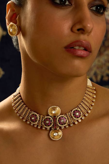 Joules By Radhika Temple Rajwadi Fusion Necklace Set 