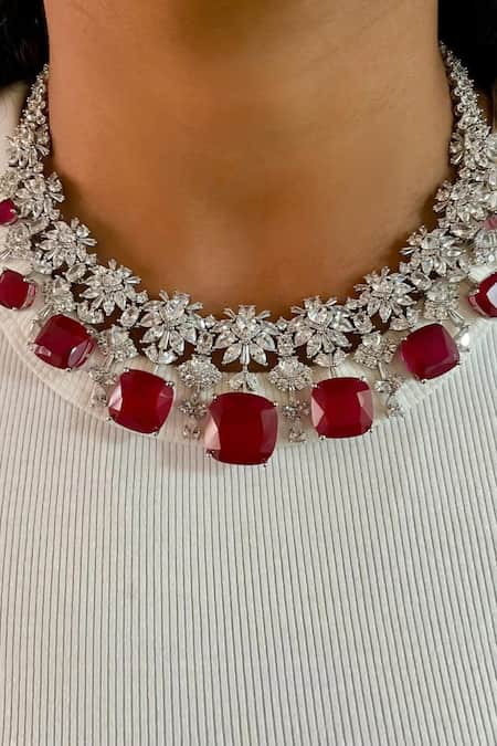 Prerto Swarovski Embellished Necklace Set 