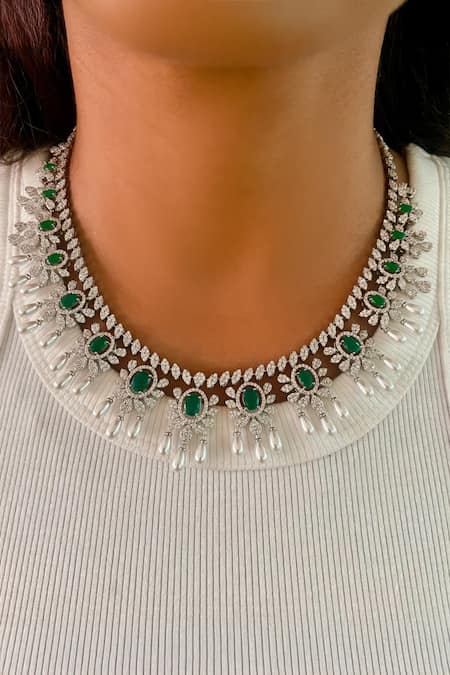 Prerto Swarovski Embellished Necklace Set 