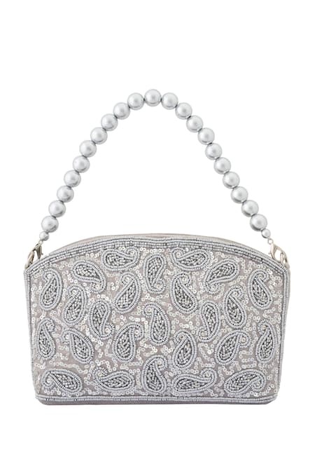 Boxwish By Bhumika Sequin Paisley Embroidered Bag 