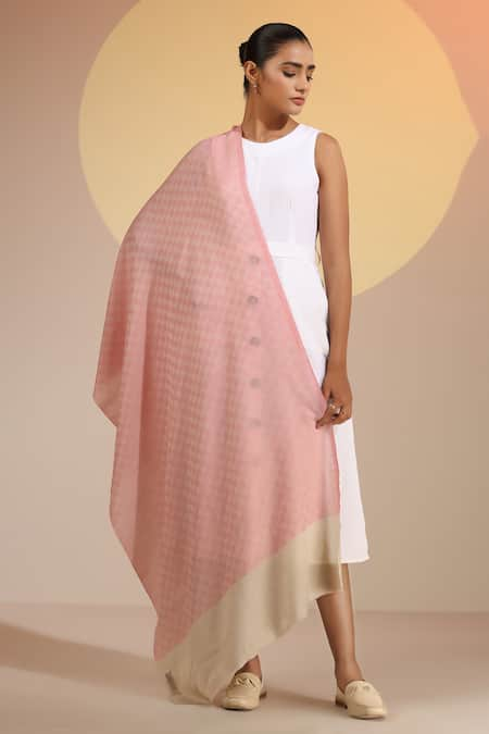 DUSALA Louisa Cashmere Fine Wool Checkered Stole 