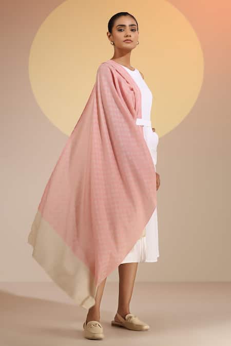 Dusala Louisa Cashmere Fine Wool Checkered Stole 