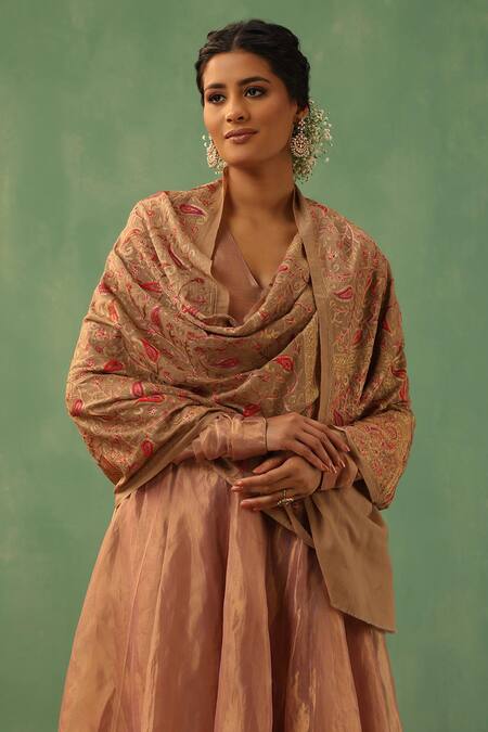 Buy Dusala Beige Naina Cashmere Stole Online at Aza Fashions Buy_Dusala_Beige Naina Cashmere Stole _Online_at_Aza_Fashions