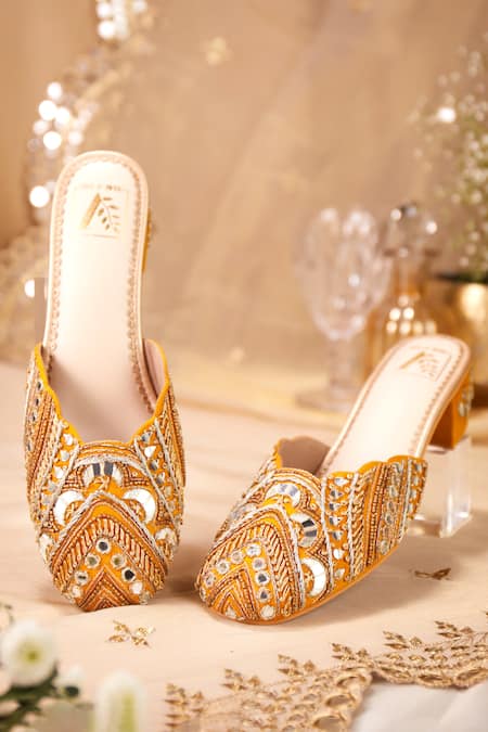 House of Vian Mahira Zardozi Embroidered Mule Heels 