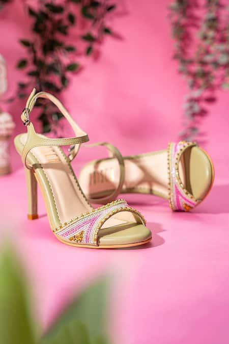 House of Prisca Lucknow Cutdana Embroidered Heels 