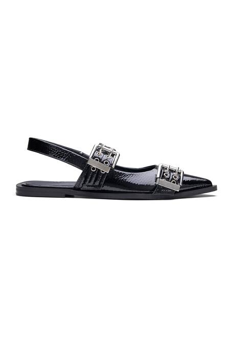 Dang Shoes Black Juliana Eyelet Embellished Ballerina Flats Online at Aza Fashions Dang Shoes_Black Juliana Eyelet Embellished Ballerina Flats _Online_at_Aza_Fashions