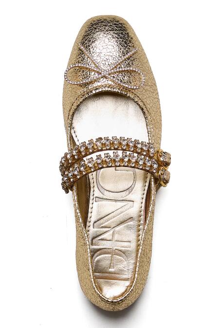 Dang Shoes Sylvie Double Strap Metallic Ballerina Flats 