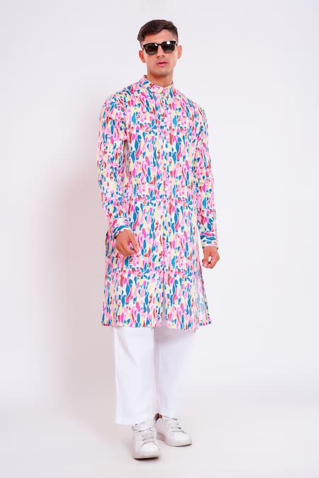 Buy Studio Error White Cotton Satin Abstract Pattern Printed Kurta Online at Aza Fashions Buy_Studio Error_White Cotton Satin Abstract Pattern Printed Kurta _Online_at_Aza_Fashions