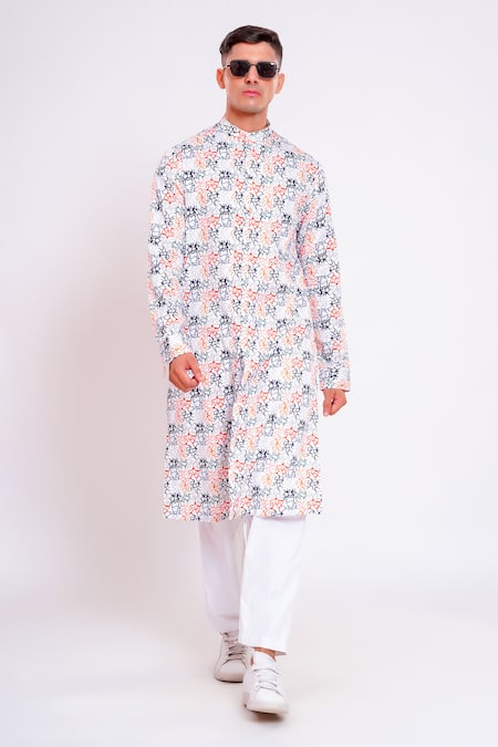 studio error Wavey Pattern Print Kurta 