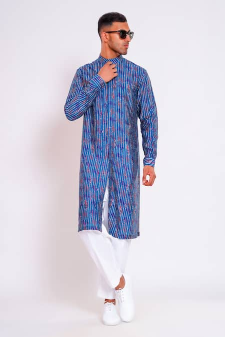 studio error Glitch Stripe Print Kurta 