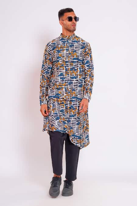 studio error Abstract Checks Print Kurta 