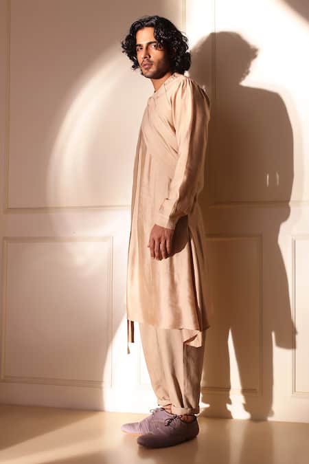 Studio Error Grey Cotton, Silk Embroidery Box Pintuck Bodice Kurta Online at Aza Fashions Studio Error_Grey Cotton, Silk Embroidery Box Pintuck Bodice Kurta _Online_at_Aza_Fashions