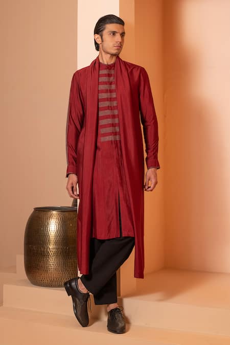 studio error Patchwork Long Draped Kurta 